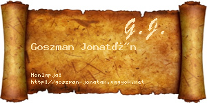 Goszman Jonatán névjegykártya